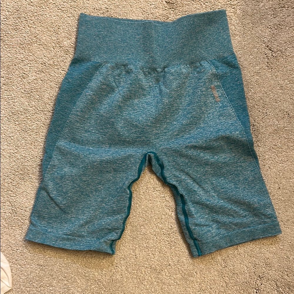 Gymshark teal bike shorts